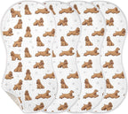 4 Pack Muslin Burp Cloths American Cocker Dogs White Cotton Baby Burp Cloths Ultra Absorbent and Soft Spit Up Rags for Newborn Must Haves 22x11 Inch