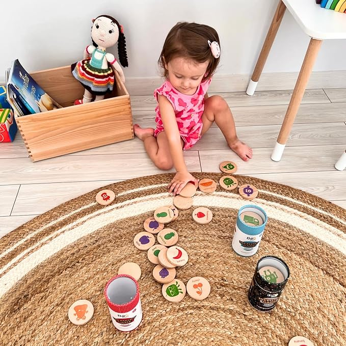 bee smart Wooden Memory Game - Matching Memory Game for Kids 3 and Up, 16Pcs | Educational Toy for Preschool Toddlers Board Games (Dinosaurs)