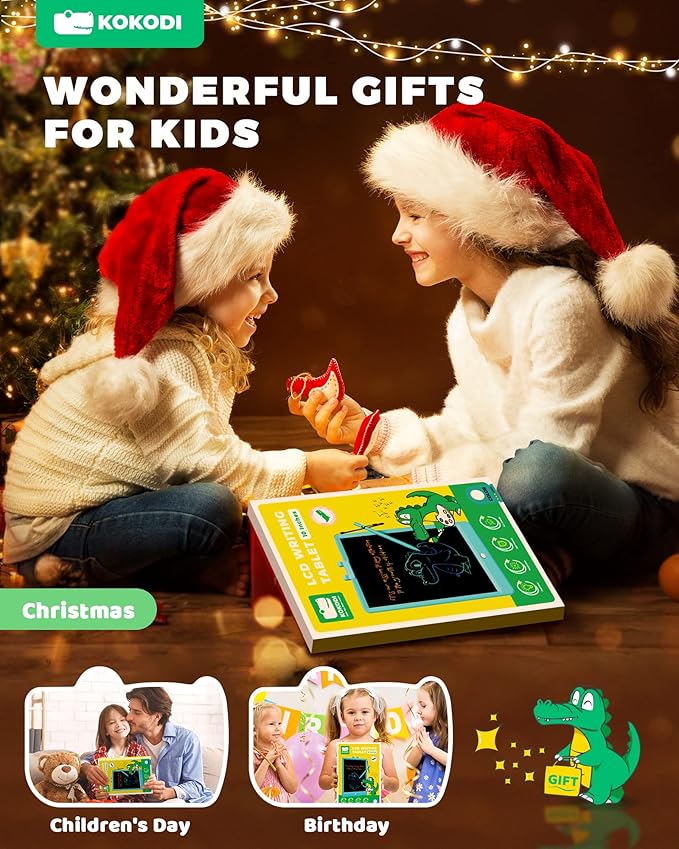 KOKODI LCD Writing Tablet, Valentines Day Gifts for Kids,10 Inch Colorful Toddler Doodle Board Drawing Tablet, Erasable Reusable Electronic Drawing Pads, Educational and Learning Toy for Kids