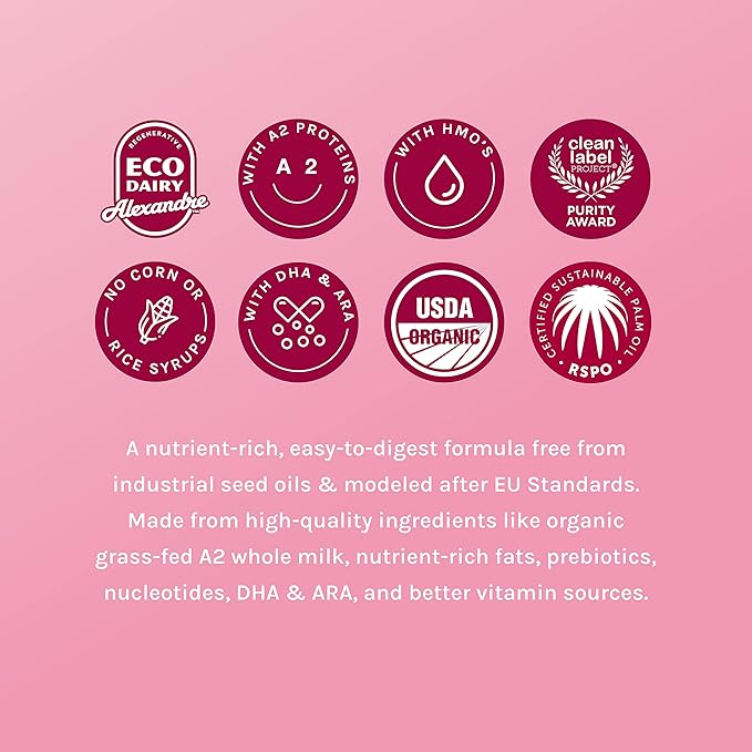 Serenity Kids 12+ Months Toddler Formula with Grass-Fed A2 Milk Powder - Organic Powdered Milk - Easy to Digest & Prebiotic Boost - DHA & ARA Support - 12.7 Oz, 6 Pack