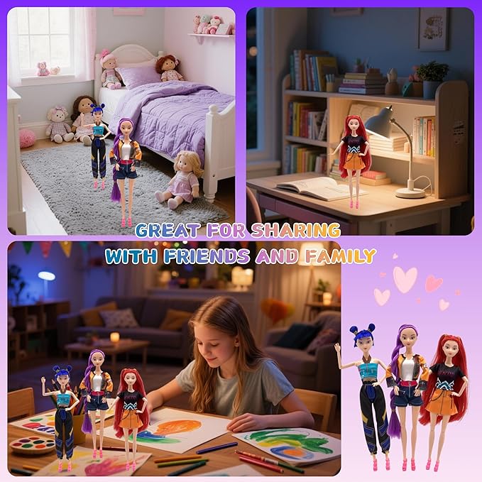 2025 New11.5''Singer Fashion Doll with Accessories and Trendy Outfits Set,Articulated/Made to Move Girl Group Dolls, Idea for Enthusiast Fan (Doll & Piano Accessories Sets)