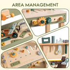 ROBOTIME Wooden Kids Tool Bench, Toddler Tool Bench - Toy Play Workbench Workshop with Tool Belt, Play Tools Set, Drawing Paper for Construction Play, Perfect for Kids Ages 3-5