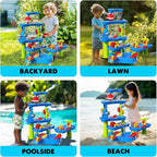CozyBomB™ Water Table for Toddlers 3-5 | Outdoor Toys Water Play Table, Magnetic Fishing Toy Game, Summer Splash Pond Showers Sand Activity, Sensory Party Birthday Gift Kids Ages 4-8 9-12 (5-Tiers)