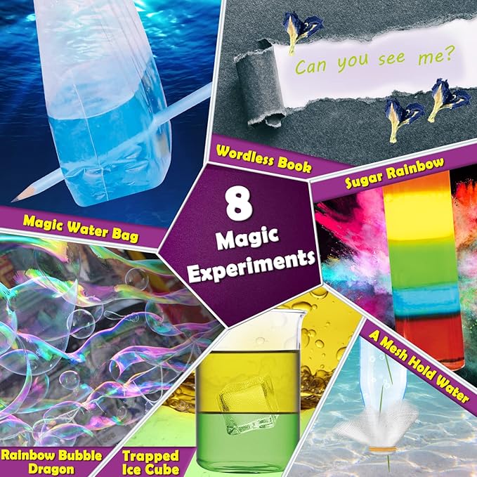 UNGLINGA 30 Experiments Science Kit for Kids with Lab Coat, Chemistry Set STEM Toys Birthday Gifts for Boys Girls, Scientist Costume Role Play Tools Educational Learning Set