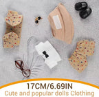 17CM Collectible Doll Clothes.17cm Mini Doll Clothing Set.Exquisite Handmade.Suitable for Small Collectible Dolls.Multiple Styles Available (Dresses/Casual Wear/Holiday Outfits) (NO Doll) (Style F)