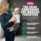Abiie HUGGS 3-in-1 Baby Carrier w/Hip Seat - Front Facing, Hip Hugger, Back Baby Carrier - Healthy Sitting (M) Position, 3 Mos.-Toddler - Buckle Type Closure - Approved by US Safety Standards - Gray