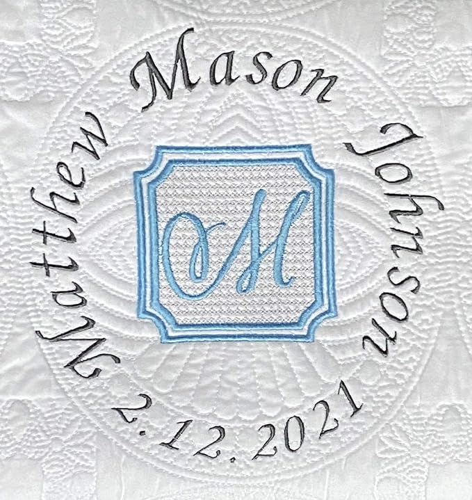 Personalized Baby Blanket Baby Quilt Monogrammed Blankets for Boys and Girls Embroidered Baby Gifts Monkey