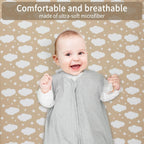 Pack and Play Sheets Fitted, 2 Pack Pack n Play Sheets for Graco Pack n Play Mattress, Unisex Playard Sheets for Boys Girls (Clouds & Dark Green)