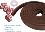 Sharp Edge and Furniture Safety Guards 20.4ft Protective Foam Cushion; 18ft Bumper 8 Adhesive Childsafe Corners Baby Caring Child Proofing Set NonToxic and Safe For Table, Fireplace, Countertop; Brown