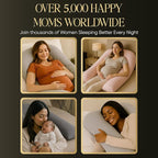 U-Shaped Pregnancy Pillow – 100% Cotton Cover, Full Body Maternity Support for Belly, Back and Legs – Bonus Eye Mask and Gift Box (Dark Grey)