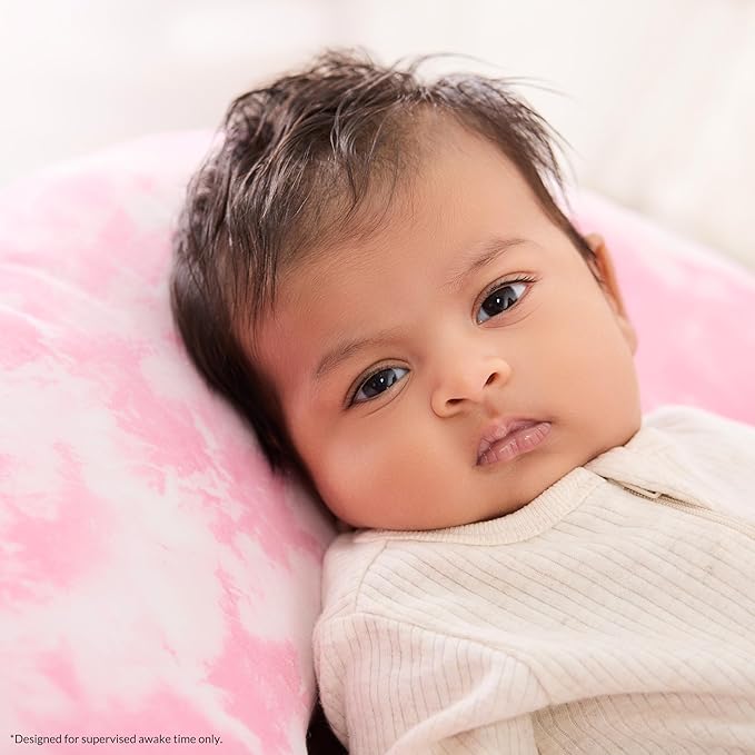 Dream On Me Beeboo Nursing Pillow and Positioner, Breastfeeding and Bottlefeeding Pillow, Removable and Washable Pillow Cover, Soft and Breathable Fabric, Pink