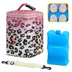 Breastmilk Cooler Bag with Ice Pack Fits 4 Bottles Up to 9 Ounce - Insulated Baby Bottle Cooler on The Go with Strap for Nursing Mom, Daycare or Travel