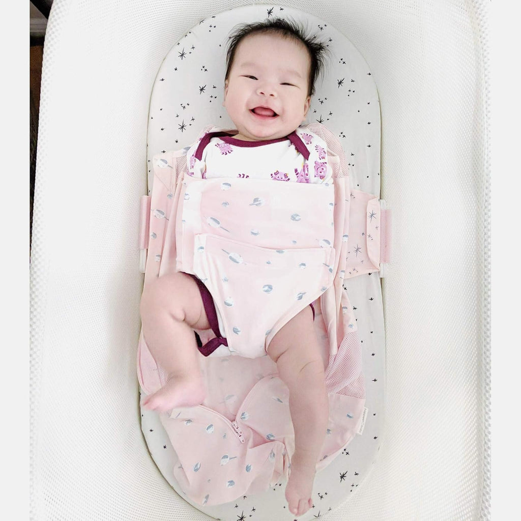 Happiest Baby SNOO Sleep Sack - 100% Organic Cotton Baby Swaddle Blanket - Doctor Designed Promotes Healthy Hip Development - 3-Pack Bundle (Graphite Planets, S, M, L)