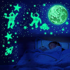 1017Pcs Glow in The Dark Stars for Ceiling Glow in The Dark Moon and Space Wall Decals Luminous Astronaut Universe Planet Galaxy Wall Stickers for Kids Boys Girls Bedroom Green