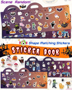 Reusable Sticker Book for Toddlers 2-4 Years, Stickers for Kids, Toddler Sticker Book Ages 1-3, Toddler Craft Activities, Toddlers Travel Toys Ages 2+ Boy Girl Birthday Gifts - Halloween