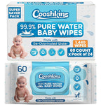 De-Chlorinated Pure Water Baby Wipes | Gentle Unscented Wipes for Sensitive Skin | 99.9% Pure Water Based | Alcohol-Free, Paraben-Free | Soft & Thick (60 Count (Pack of 24))