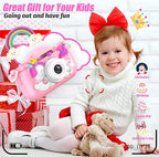 Upgrade Unicorn Kids Camera, Christmas Birthday Gifts for Girls Boys Age 3-12, 1080P HD Selfie Digital Video Camera for Toddlers, Cute Portable Little Girls Boys Gifts Toys for 3 4 5 6 7 8 9 Years Old