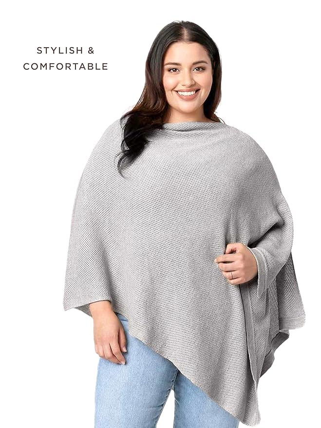 We are Amma | The Cocoon™ - Newborn Essentials Must Haves: Nursing Cover for Breast Feeding Essentials | Nursing Sweater Used as Breastfeeding Cover (Grey, Plus Size)