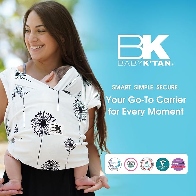 Original Baby K'tan Baby Carrier: #1 Easy Pre-Wrapped, Soft, Slip-On, No Rings, No Buckles | 5 in 1 Baby Sling Gift | The Best Hands Free Infant Wrap For Newborn to Toddler up to 35lb (See Size Chart)