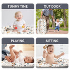 Baby Lounger, Foldable Infant Nest with Soft Memory Foam Mat, Cover with Adorable Pattern, Converts to Backpack for Easy Travel, 0-12 Months, Rocket