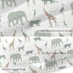 Little Grape Land Muslin Nursing Pillow, Soft 100% Cotton Breastfeeding Pillow with Breathable Removable Cover, Breast Feeding Pillows for Babies 0-12 Months with Protective Zipper Tropical Quest