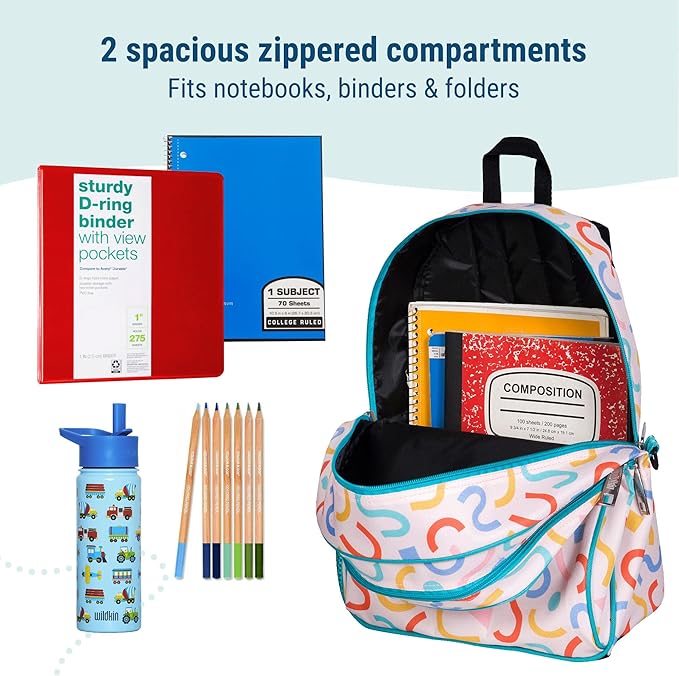 Wildkin 15-inch Kids Backpack – Durable, Padded, Adjustable for School & Travel - Confetti Peach