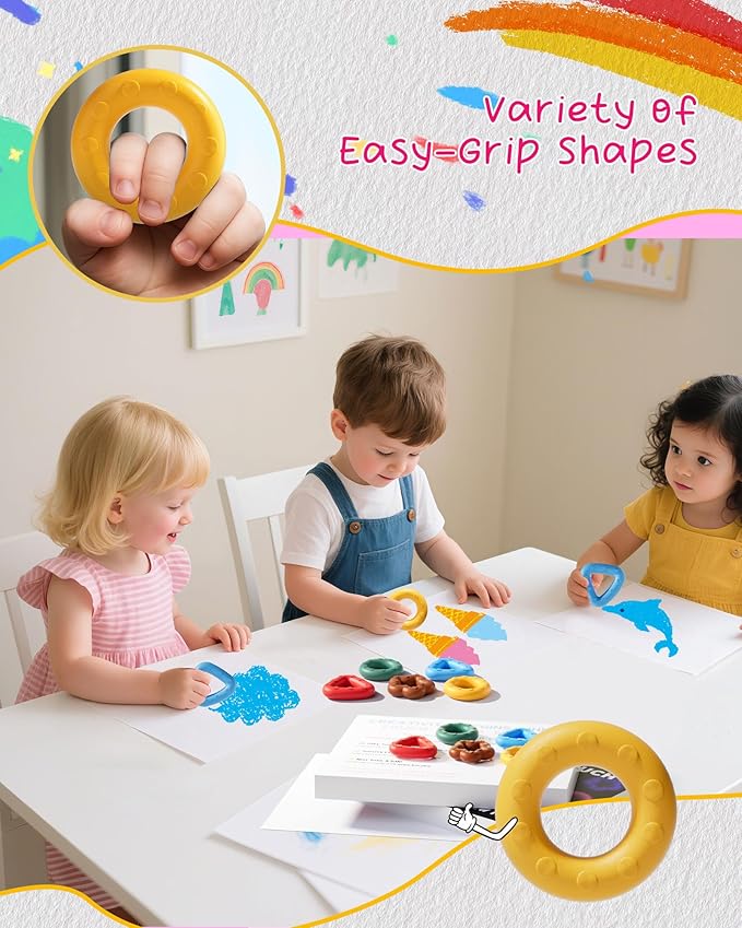 NewFamily Jumbo Crayons for Toddlers – Easy-Grip Unbreakable Non-Toxic Enlighten Sensory Toys | OT & Autism Therapy | Gift-Ready Set for Kids