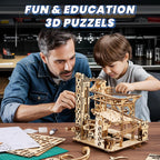 3D Wooden Puzzles for Adults: 371pcs Marble Run Model Building Kits Toys for Ages 14+ - DIY Crafts Brian Teaser Marble Run Wooden Puzzles with Roller Coaster Building Set - Gift for Adults
