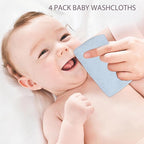 Baby Washcloths 4 Pack 100% Cotton Soft and Absorbent Terry Wash Cloths Wipes for Face Hand Body Burp Rag for Sensitive Skin Newborns Infants Toddlers 10" x 10"