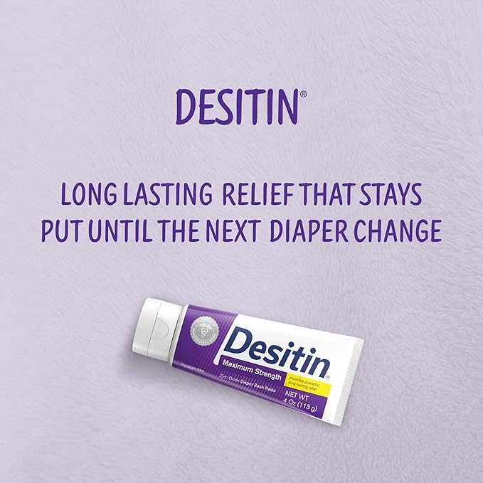 Desitin Maximum Strength Baby Diaper Rash Cream, 40% Zinc Oxide for Treatment, Relief & Prevention, Hypoallergenic, Phthalate- & Paraben-Free Paste, Protects Skin For Up To 12 Hours, 16 oz