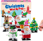PREXTEX Christmas Wind up Stocking Stuffers - Santas and Snowmen Wind up Stocking Stuffers - Christmas Toys - 2 Santas, 1 Snowman, and 1 Reindeer.