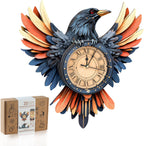 3D Wooden Puzzles for Adults,3D Puzzles for Adults Raven DIY Wall Clock Kit with Pendulum, 34 Pieces 3D Wooden Puzzles,Creative Gift Idea for Teens & Adults