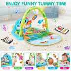 Baby Play Mat Baby Toys Tummy Time Mat Toys Musical Activity Center for Infant Toy with High-Contrast Piano Music & Light Newborn Babies Gifts for Boy Girl Babies Toy 0-6 6-12 Months Dinosaur Style