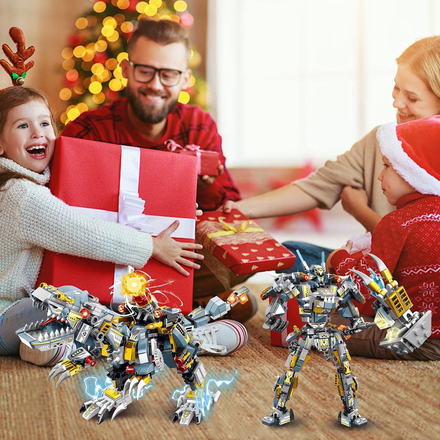 STEM 2 in 1 Indominus Dinosaur Building Kits, Transforming Mech Robot Building Sets for Kids Boys 6-10, Compatible with Dinosaur, Educational Gift Toy for Adults (513 PCS)