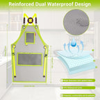 Kids Art Aprons for Painting, Gardening, Cooking, Multiple Pockets, Kids Smock for Boys & Girls, Waterproof (Age6-12)