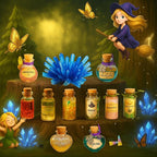 AMIZEY Fairy Potion Kit for Kids with Crystal Growing Toy - 20 Bottles - Gifts for Girls Ages 6-12