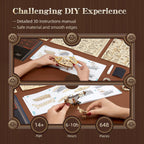 LED 3D Wood Puzzle Fantasy Airship Model - Steampunk DIY Craft Kit with LED Lights – Intricate Wooden Airship Model Building Set for Teens and Adults(Gray)