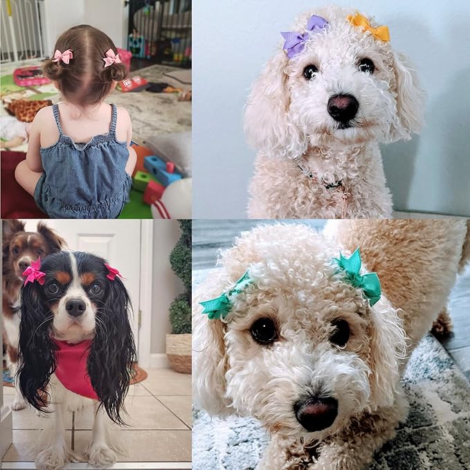 CÉLLOT Baby Hair Clips 50Pcs Tiny 2" Baby Hair Bows Fully Covered Barrettes Clips for Baby Girls Infants and Toddlers,25 Colors in Pairs