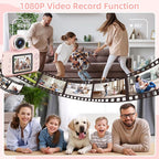 Kids Camera Girls for 3 4 5 6 7 8 9 Years Old Girls,1080P HD Video Selfie Camera with 32G SD Card Kids Digital Camera Toys for Toddler Birthday Gifts Pink