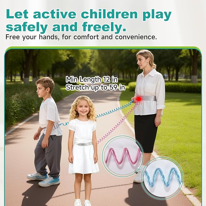 Toddler Leash for Hands-Free Safety Walking, Leash for Kids with Key Lock, Safety Walking Harness for Toddlers, Adjustable Child Leash for Boys and Girls to Outdoor Travel (2 Packs)-Bule and Pink