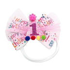 Birthday Hair Bow for Baby Girls 1 2 3 4 5 6 Years Sprinkle Decorations Party Hair Accessories Headband for First 1st Birthday Confetti Ice Cream