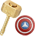 Transformable Fidget Spinner, Metal Hand Hammer Fidgit Chain Toy for Kids Adults, Cool Shield Fingertip Gyro Stress Relief Cube for Office, Stocking Stuffer Gifts for Christmas 2 Pack