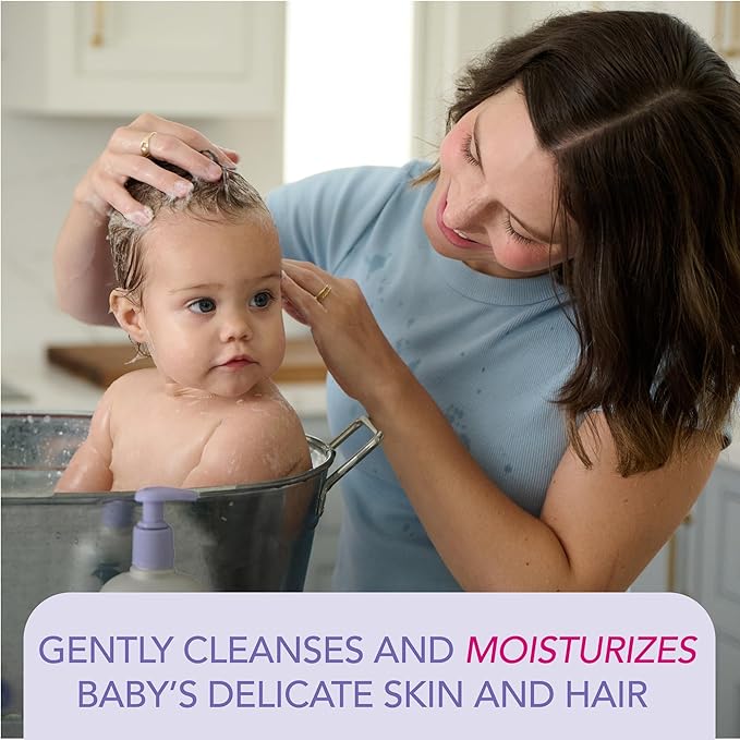 Jergens Baby Calming Head to Toe Foaming Wash, Baby Shampoo and Body Wash, Shampoo Tear Free, Kids Foaming Body Wash, 18 Fl Oz