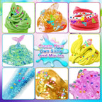 YOPINSAND DIY Slime Kit for Girls, Slime Making Kit for Kids, Glimmer Crunchy, Butter, Foam, Cloud Slime with Mermaid Add-ins, Foam Balls, Charms, Glitters, Party Favors Gift Toys for Kids 6-12