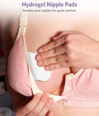 Breastfeeding Essentials Kit for Nursing Moms - Manual Breast Pump, Nipple Shields, Milk Collectors, Breastmilk Storage Bags, Soothing Gel Pads for Breastfeeding Newborn Relief for Sore Nipples 37 Pcs