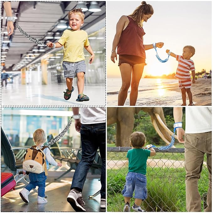 Accmor Anti Lost Wrist Link with Induction Lock, 2 Packs Upgraded Toddler Leash, Reflective Kids Wrist Leash for Baby Boys Girls, Child Walking Wristband Leash with Magnetic Unlock Design for Outdoor