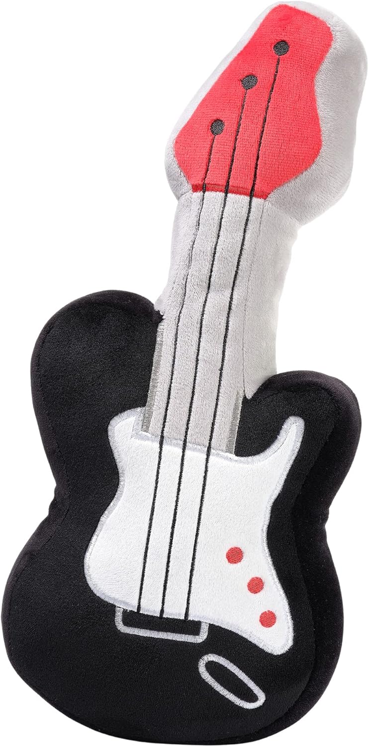 Lambs & Ivy Rock Star Plush Guitar Instrument Stuffed Toy - Gray/Black