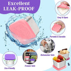 Stainless Steel Snack Containers for Kids,7.2oz Easy Open Leak Proof Reusable Snack Box Container with Lids,Small Lunch Containers for Meal Prep,School,Picnic and Travel-3Pack