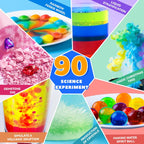90 Lab Experiments Science Kit for Kids, STEM Activities Educational Scientist Toys Gifts for Age 6-12 Year Old Boys Girls, Chemistry and Physics Set Toys, Volcano Eruption