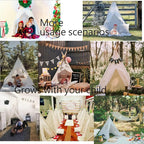 Teepee Tent for Kids-Portable Children Play Tent Indoor Outdoor (White)